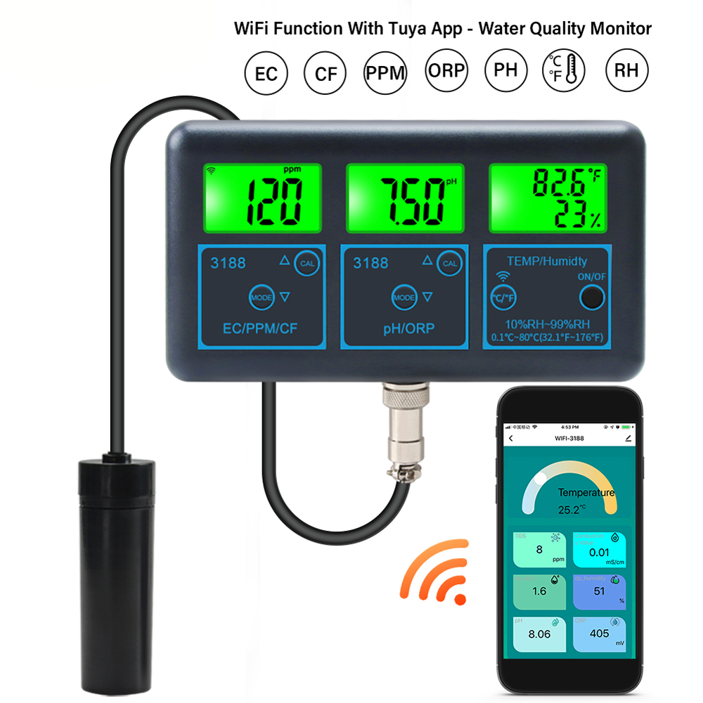 Marine Aquarium Par Meter - Многофункциональный тестер качества воды Tuya WiFi