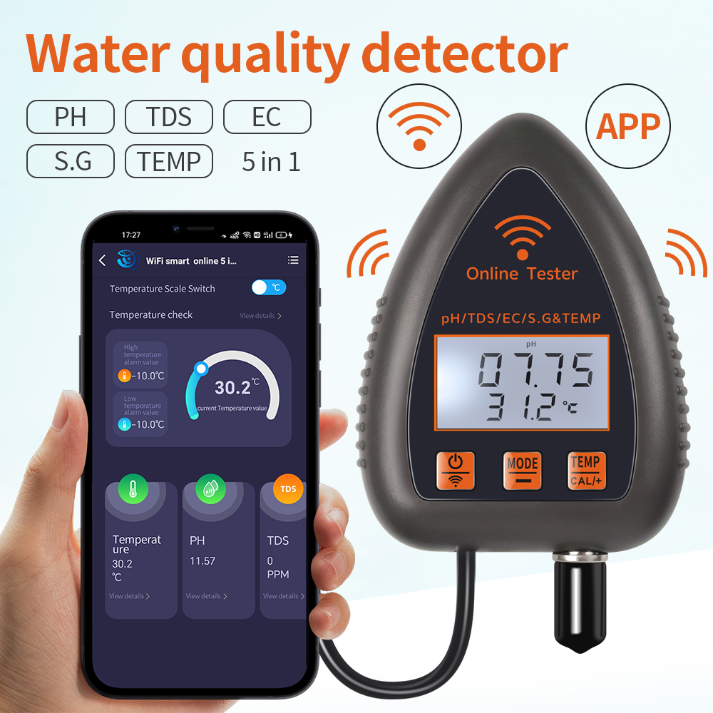 Tuya WiFi 5 в 1 TDS/EC/SALT/S. – обзор и цена Marine Aquarium Par Meter