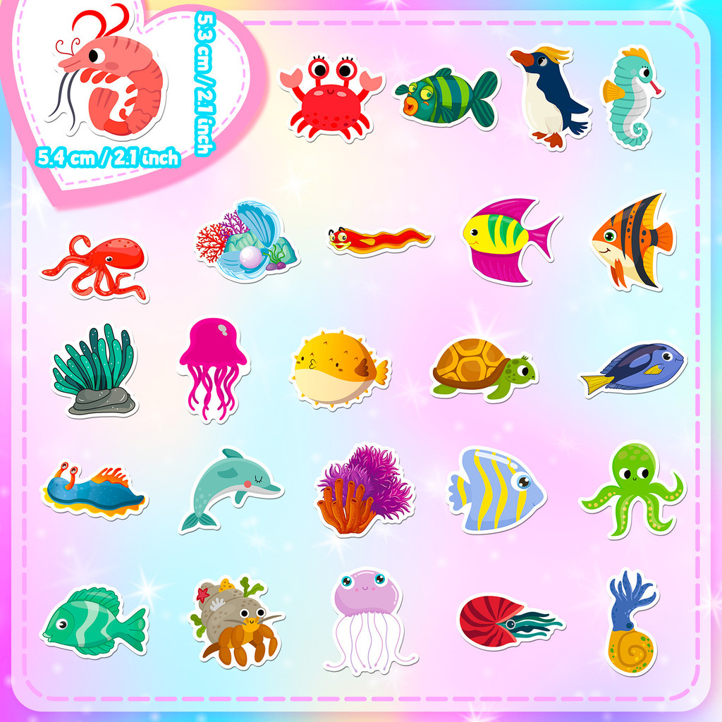 50 наклеек с морскими обитател – обзор и цена Marine Aquarium Design